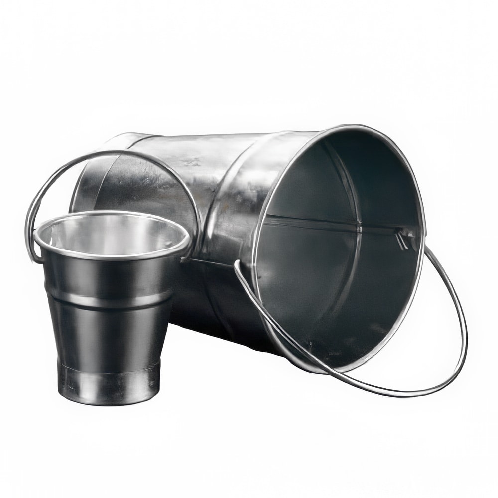 166-GP4 4 3/8" Tabletop Serving Pail, Galvanized