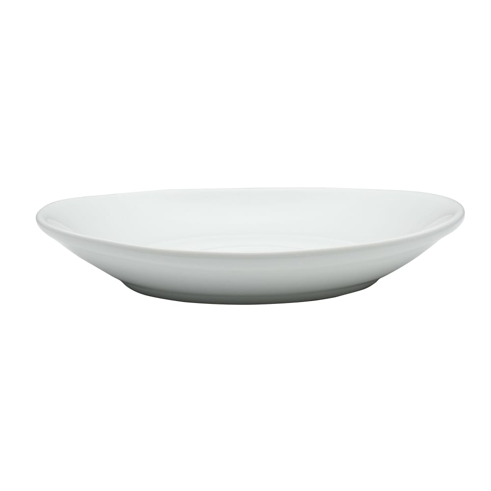 634-OG5500 6 2/5" Oval Infinity Saucer - Porcelain, Bright White
