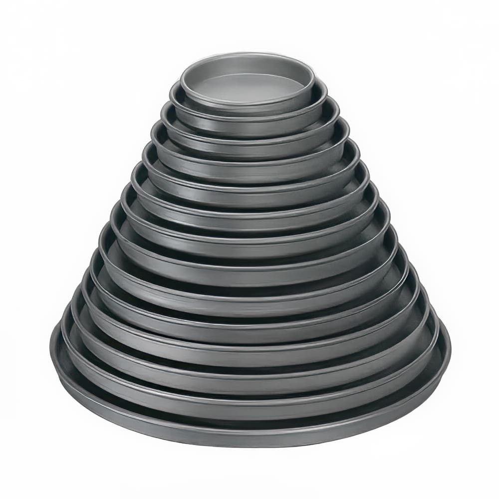 166-HC4010 10" Straight Sided Pizza Pan, 1" Deep, Hardcoat, Aluminum