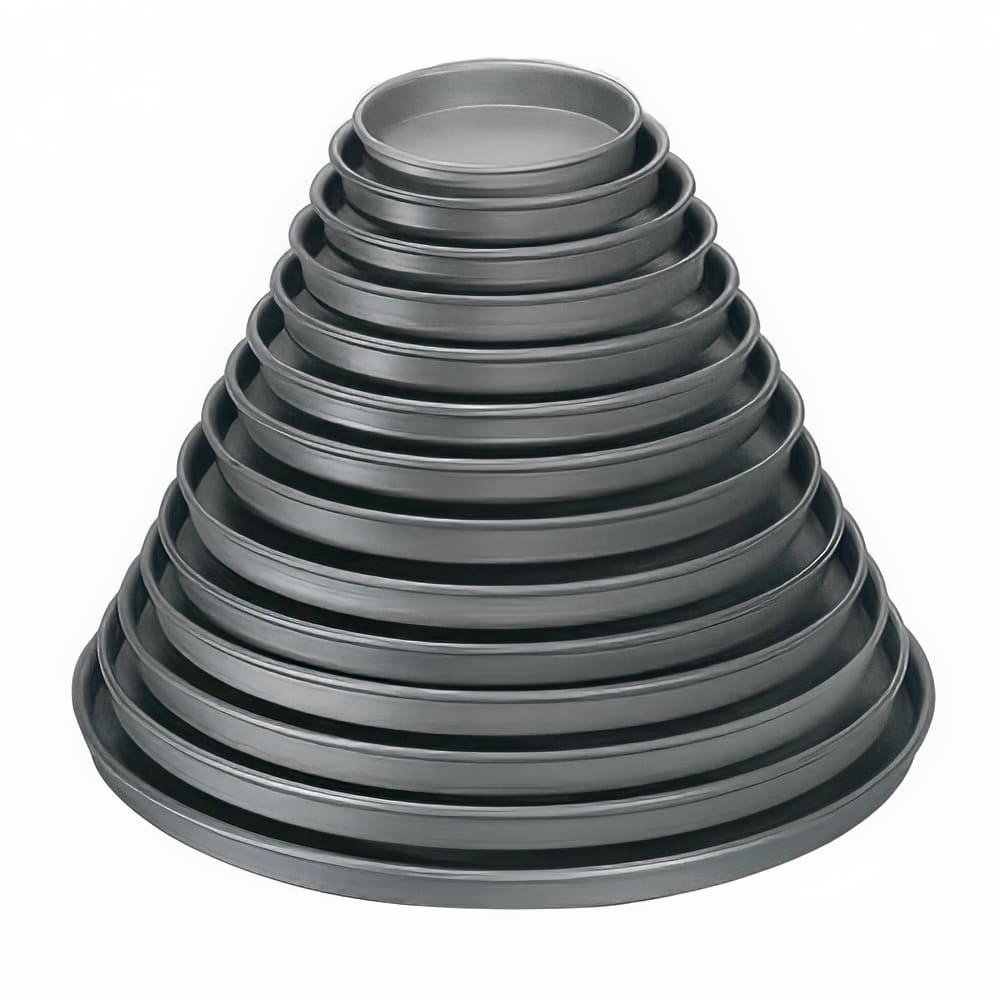 166-HC4016 16" Straight Sided Pizza Pan, 1" Deep, Hardcoat, Aluminum