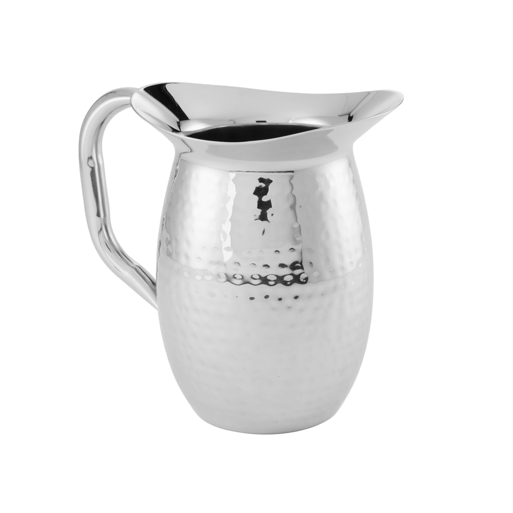 166-HMWP44 Bell Pitcher w/ 44 4/5 oz Capacity & Hammered Finish, Stainless