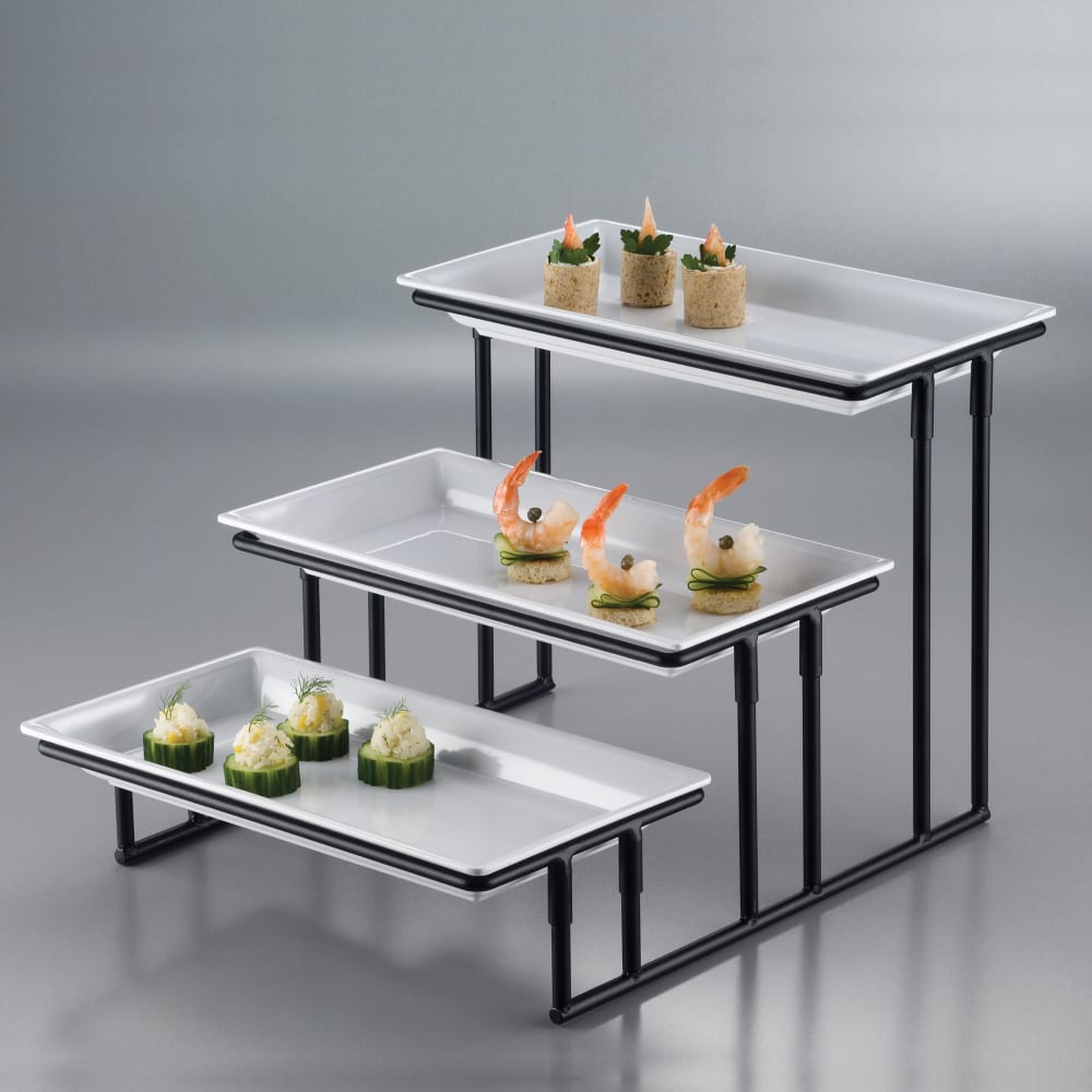 166-IS18 3 tier Display Stand w/ Stair Step, Wrought Iron