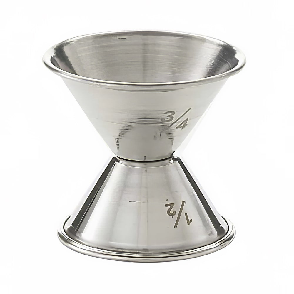 166-J202 Double Jigger - 1/2 & 3/4 oz, Satin Stainless
