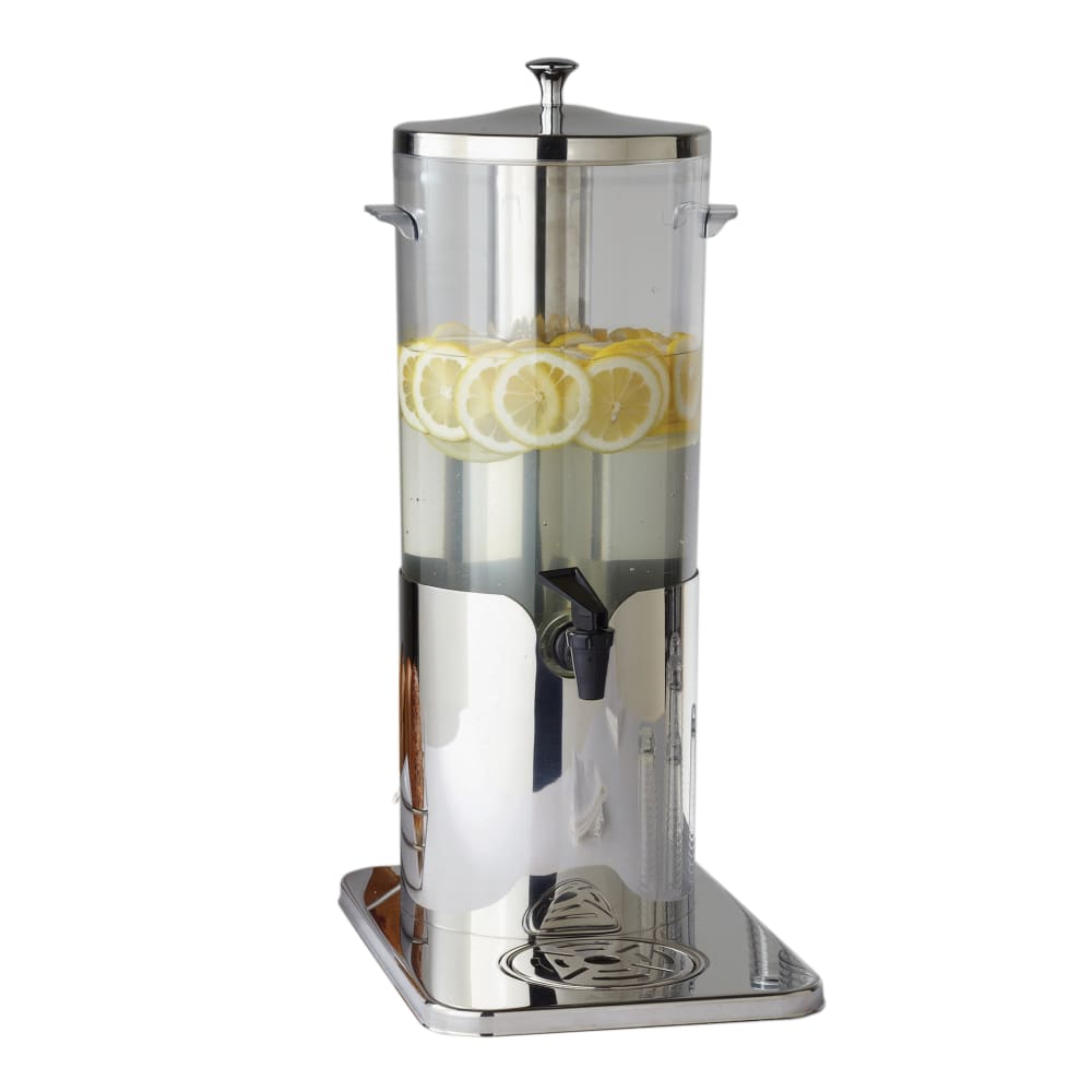 166-JUICE5 1 1/3 gal Beverage Dispenser w/ Ice Tube - Plastic Container, Stainless Base