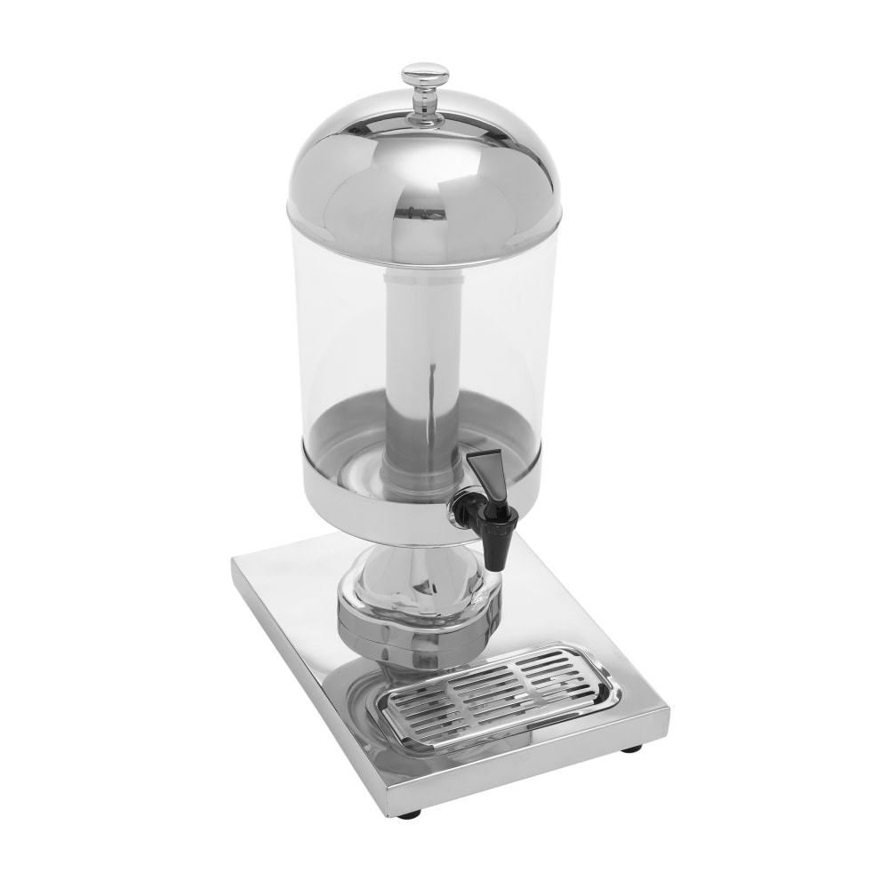 166-JUICE1 2 1/8 gal Beverage Dispenser w/ Ice Tube - Plastic Container, Stainless Base