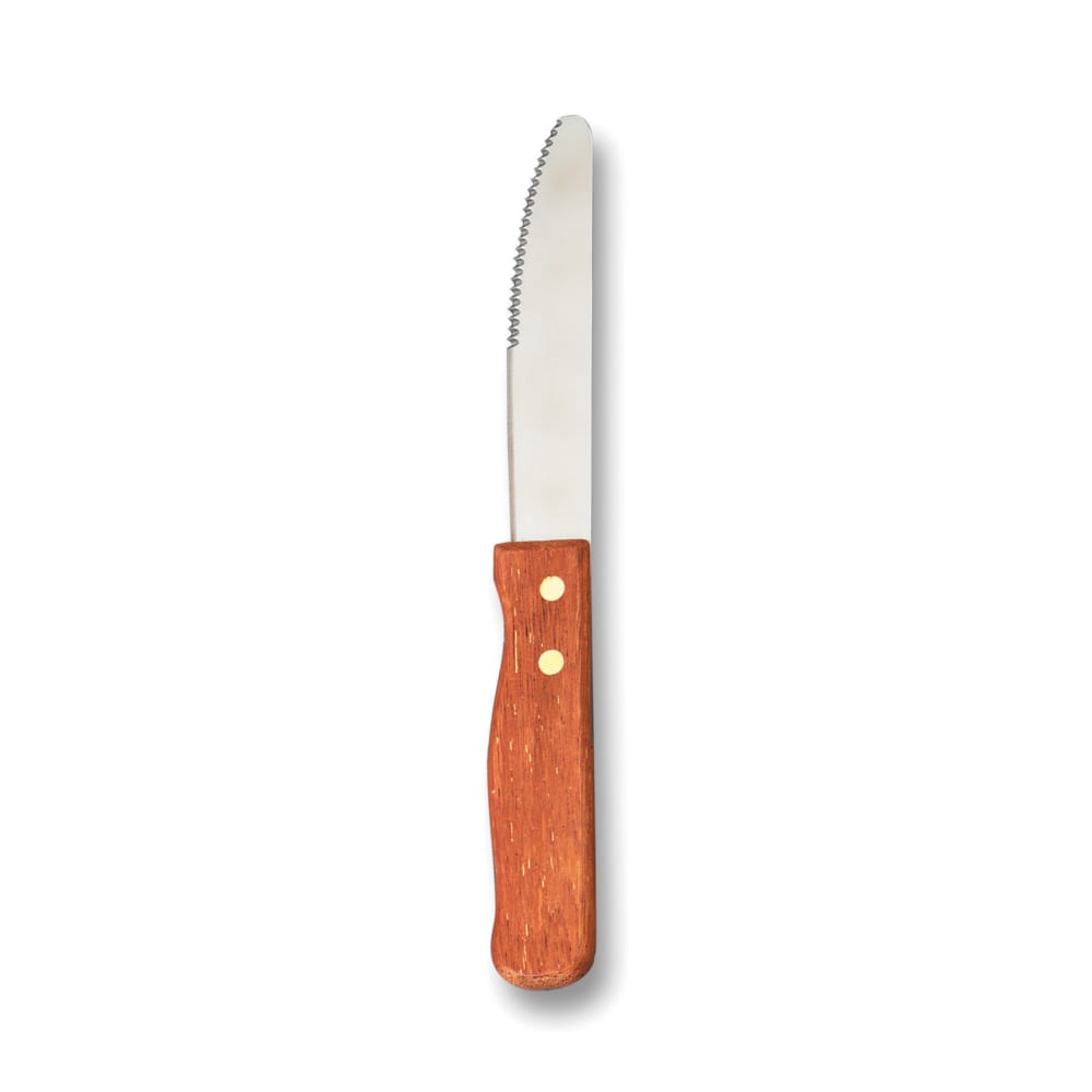 166-KNF3 10" Rounded Tip Steak Knife w/ Handle, Hardwood