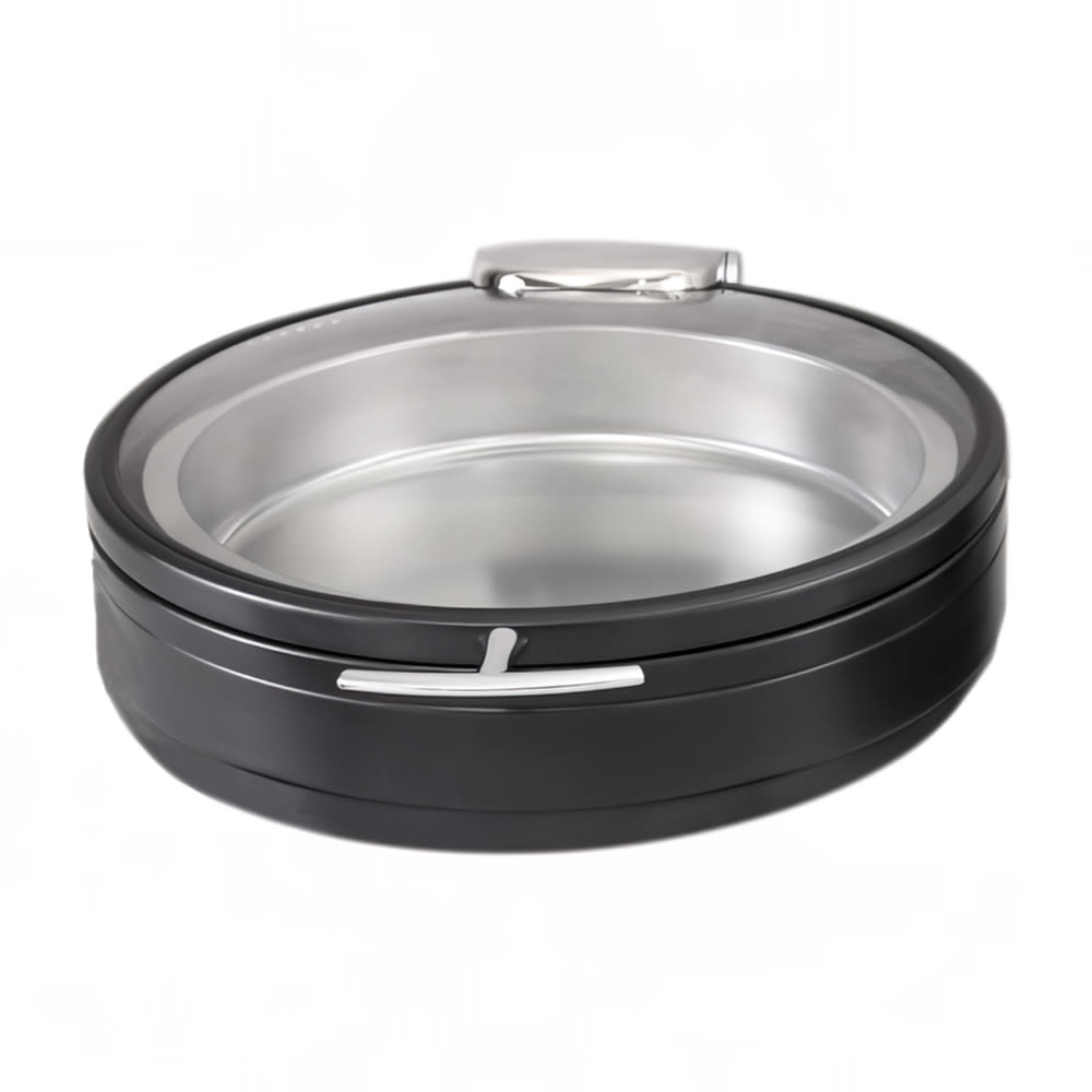 Spring USA 2572-8/38 6 qt Round Induction Chafer - Lift Off Glass Lid, Stainless Steel, Titanium