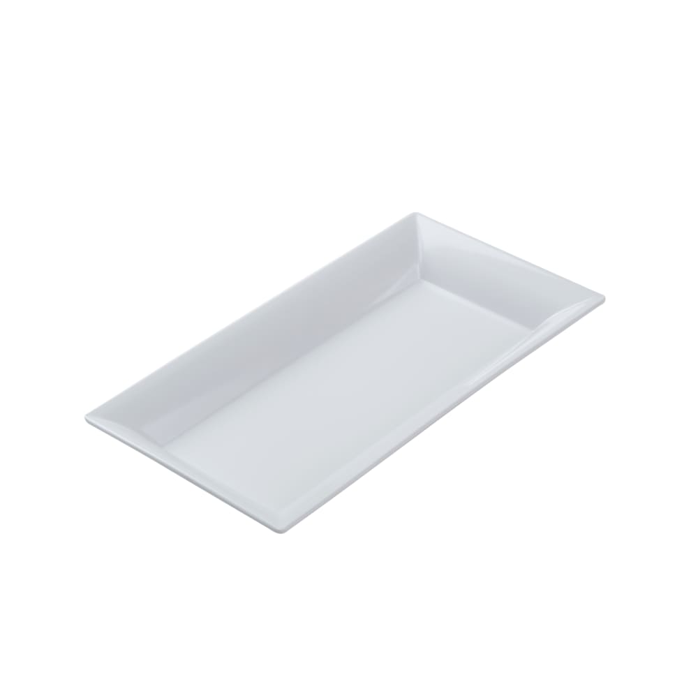166-MEL23 18" x 8 1/4" Rectangular Endurance Platter - Melamine , White