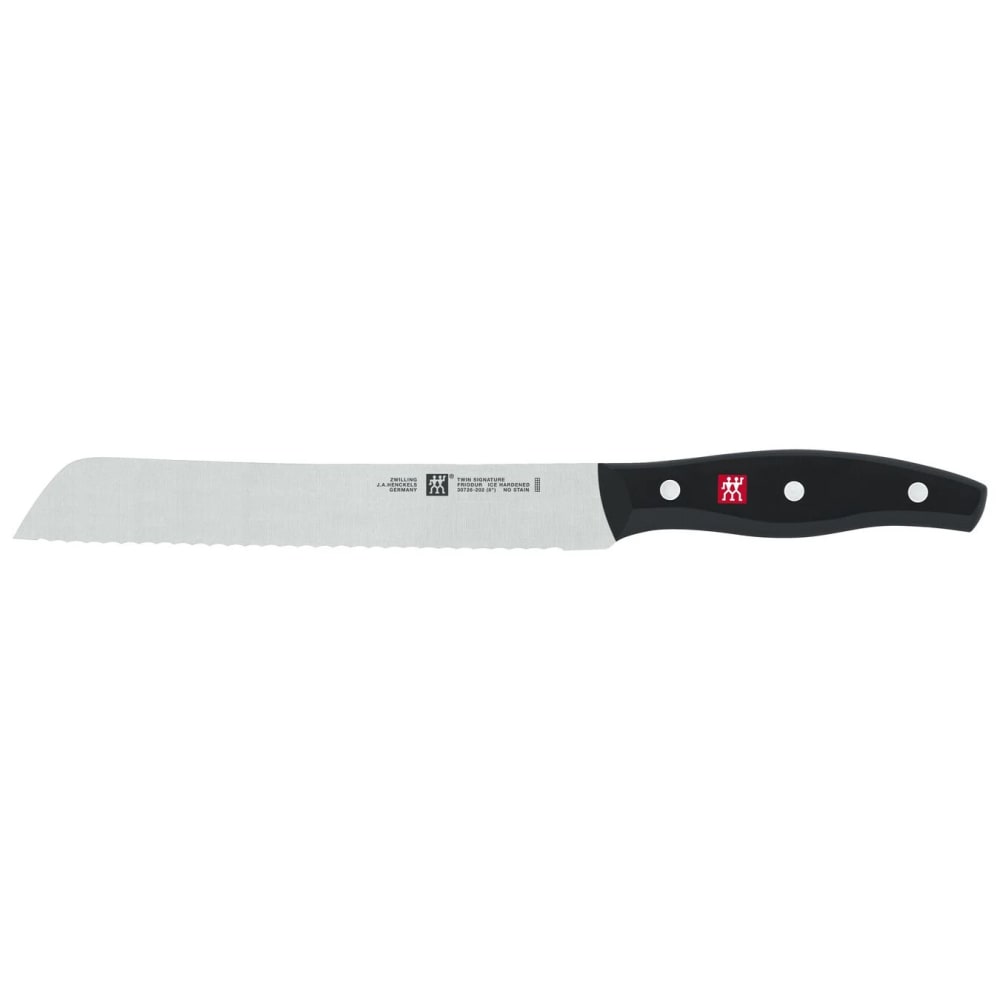 901-30726203 8" Bread Knife w/ Black Plastic Handle, High Carbon Stainless Steel