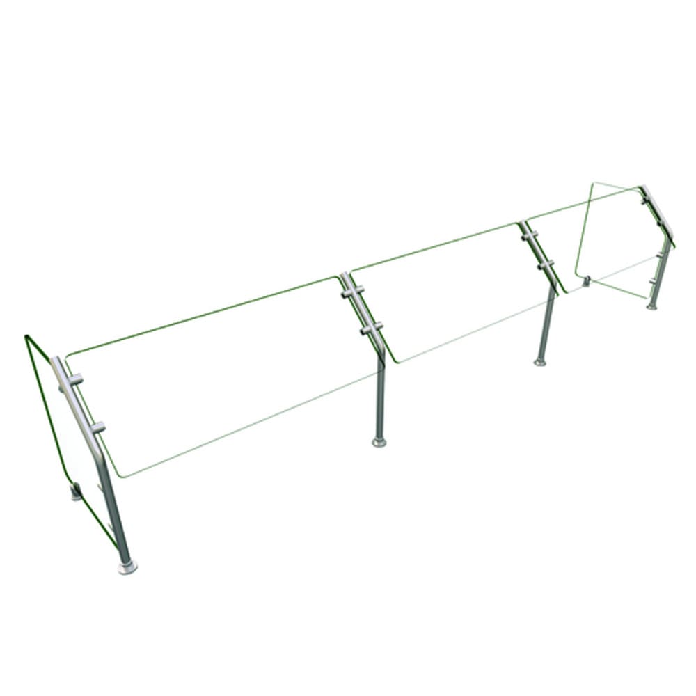 042-ES31108 Self Service Mounted Food Shield - 108" x 18" x 22", Glass/Stainless S...
