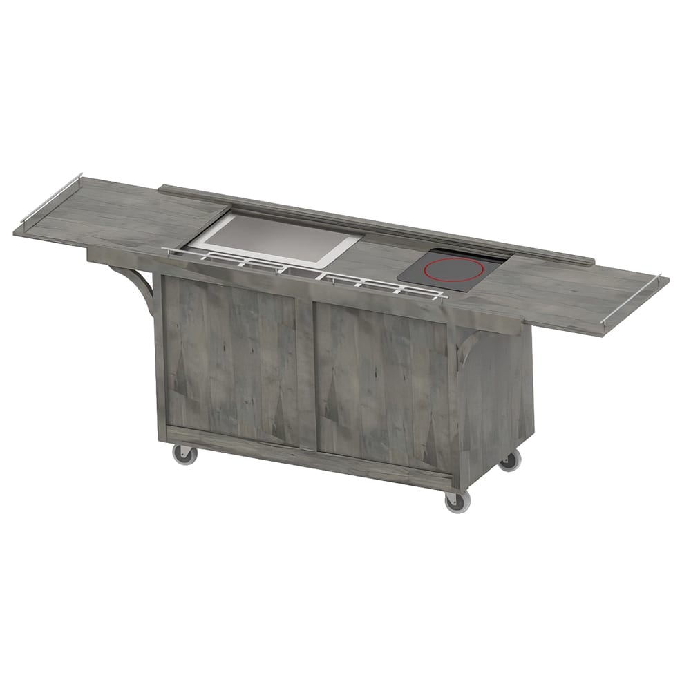 Spring USA TRC4834 110" Mobile Serving Cart w/ 1 Induction Stove, Gray