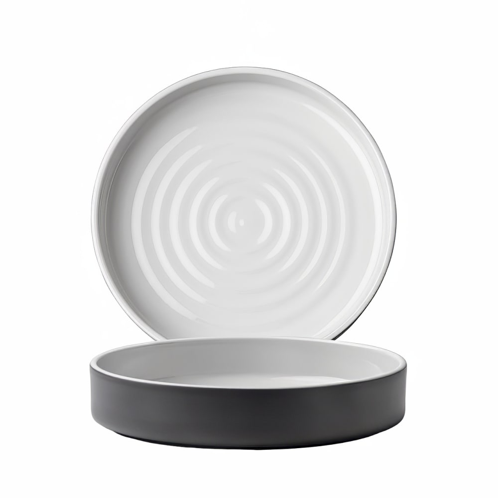 450-FP135 32 oz Round Geode Bowl - Stoneware, Charcoal