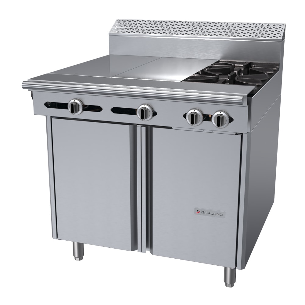 451-C3612SLP 36" 2 Burner Gas Range w/ Griddle & Storage Base, Liquid Propane