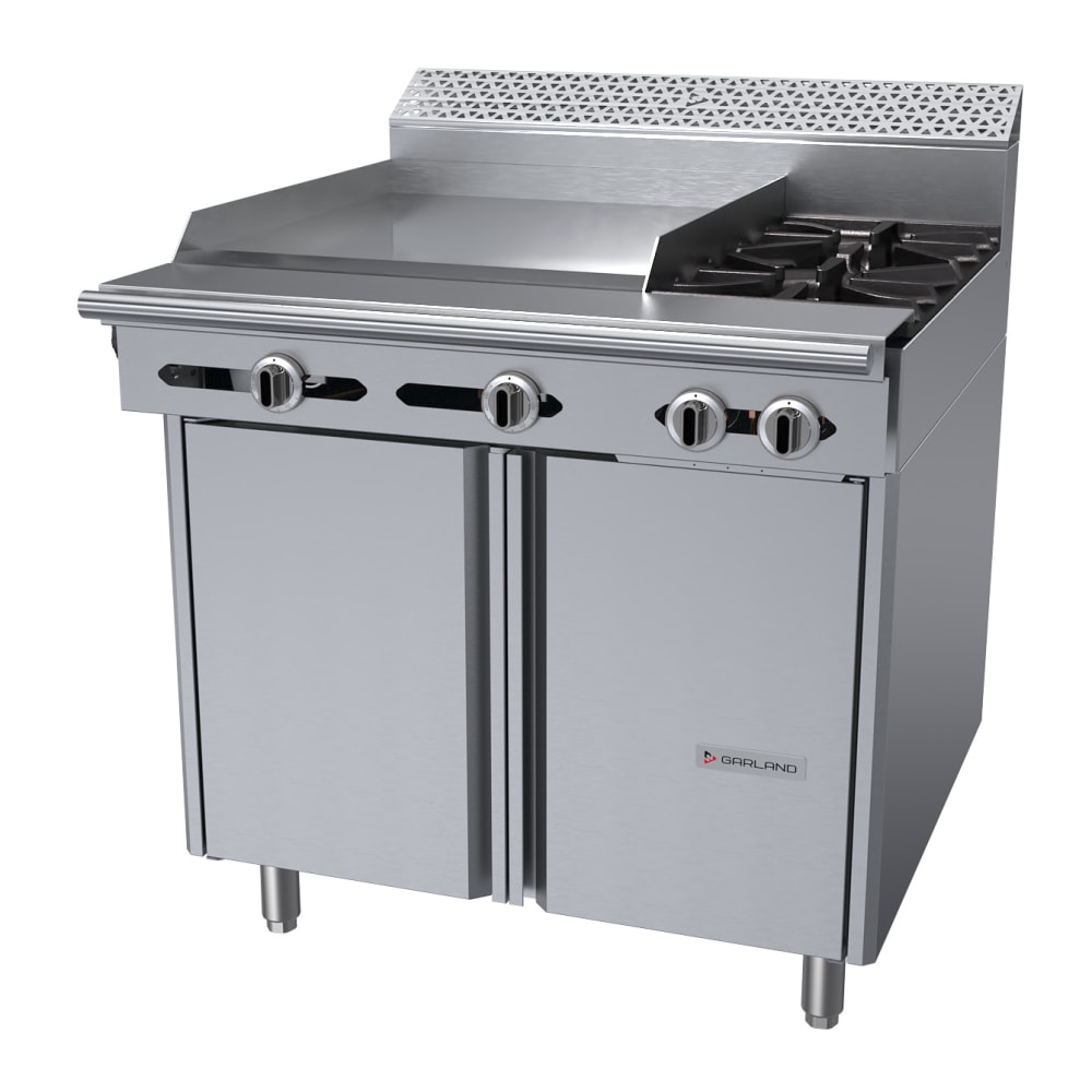 451-C3621SLP 36" 2 Burner Gas Range w/ Griddle & Storage Base, Liquid Propane