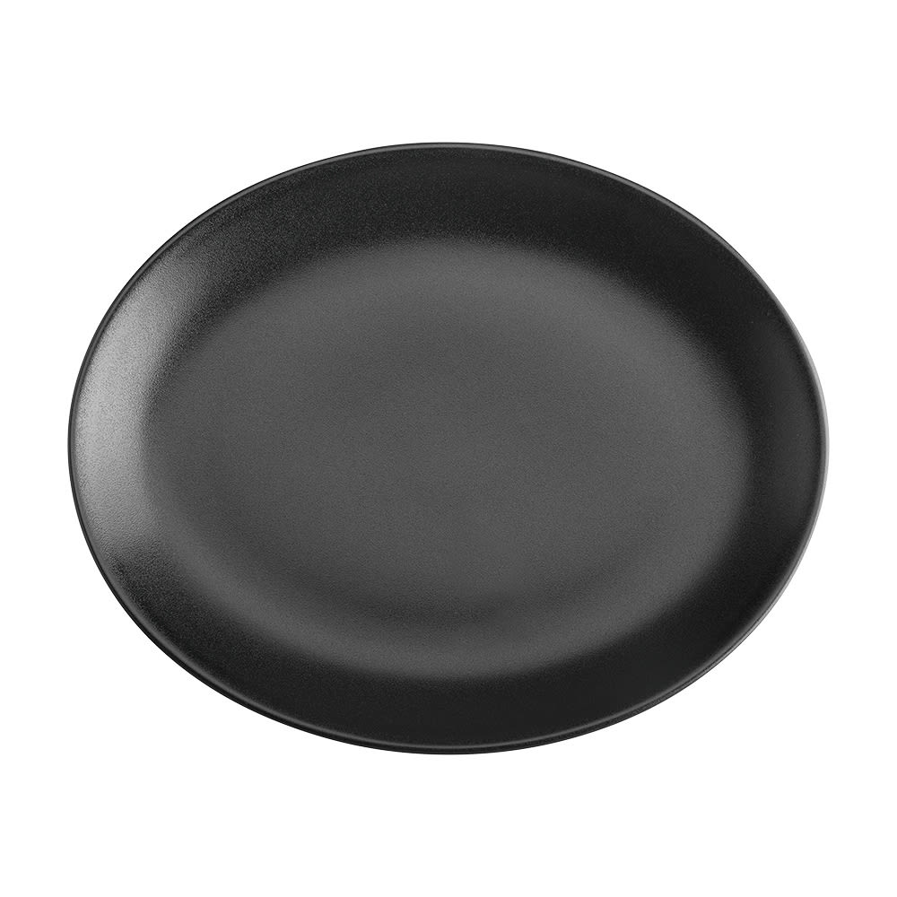 355-303130AFCA 11 1/2" x 8 1/2" Oval Foundry Platter - China, Black