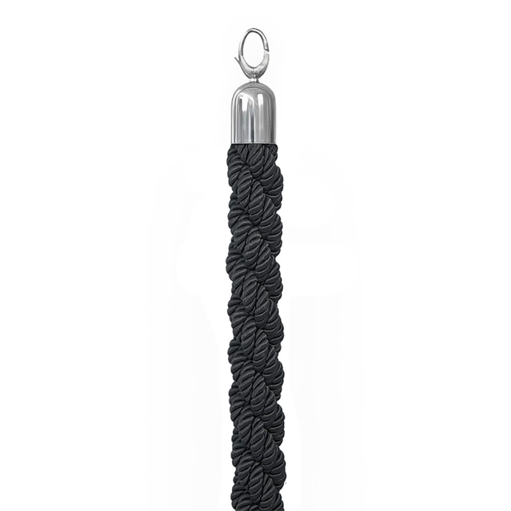 166-RSCLRPCHBL 2" Braided Barrier System Rope w/ Chrome End, Black