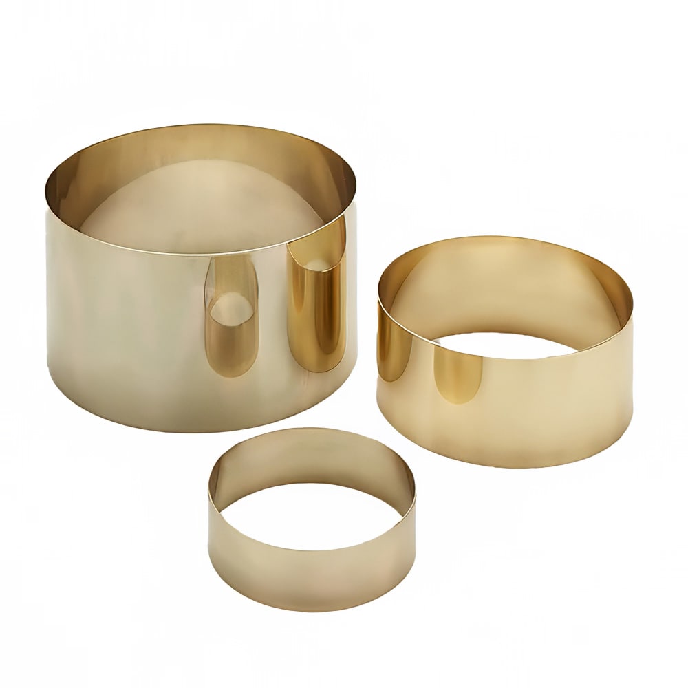 166-RRG2 3 Piece Round Riser Set - Stainless Stee, Satin Gold