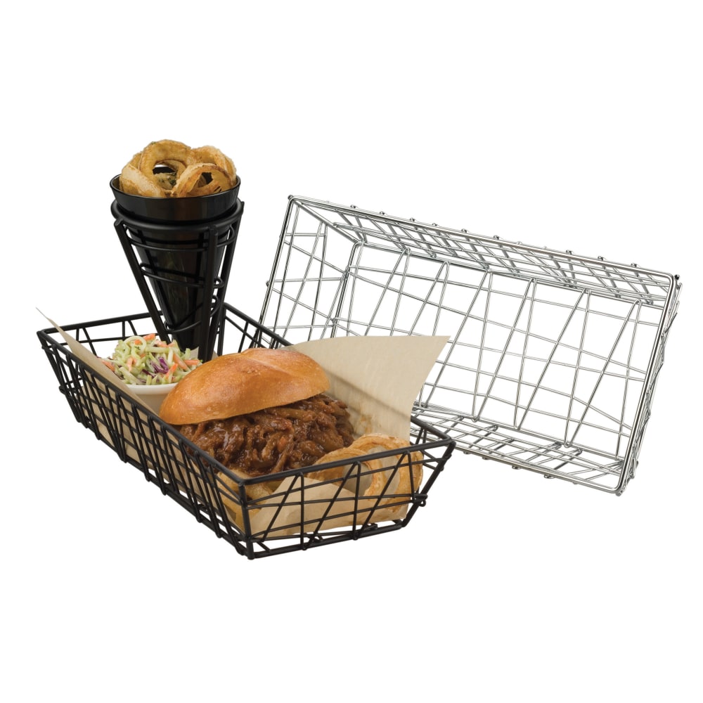 166-ROC1362 Rectangular Zorro Basket, Chrome