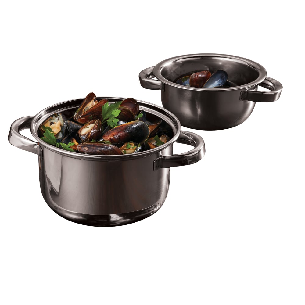 166-SSMS9 9" Mussel Server with Cover - Stainless