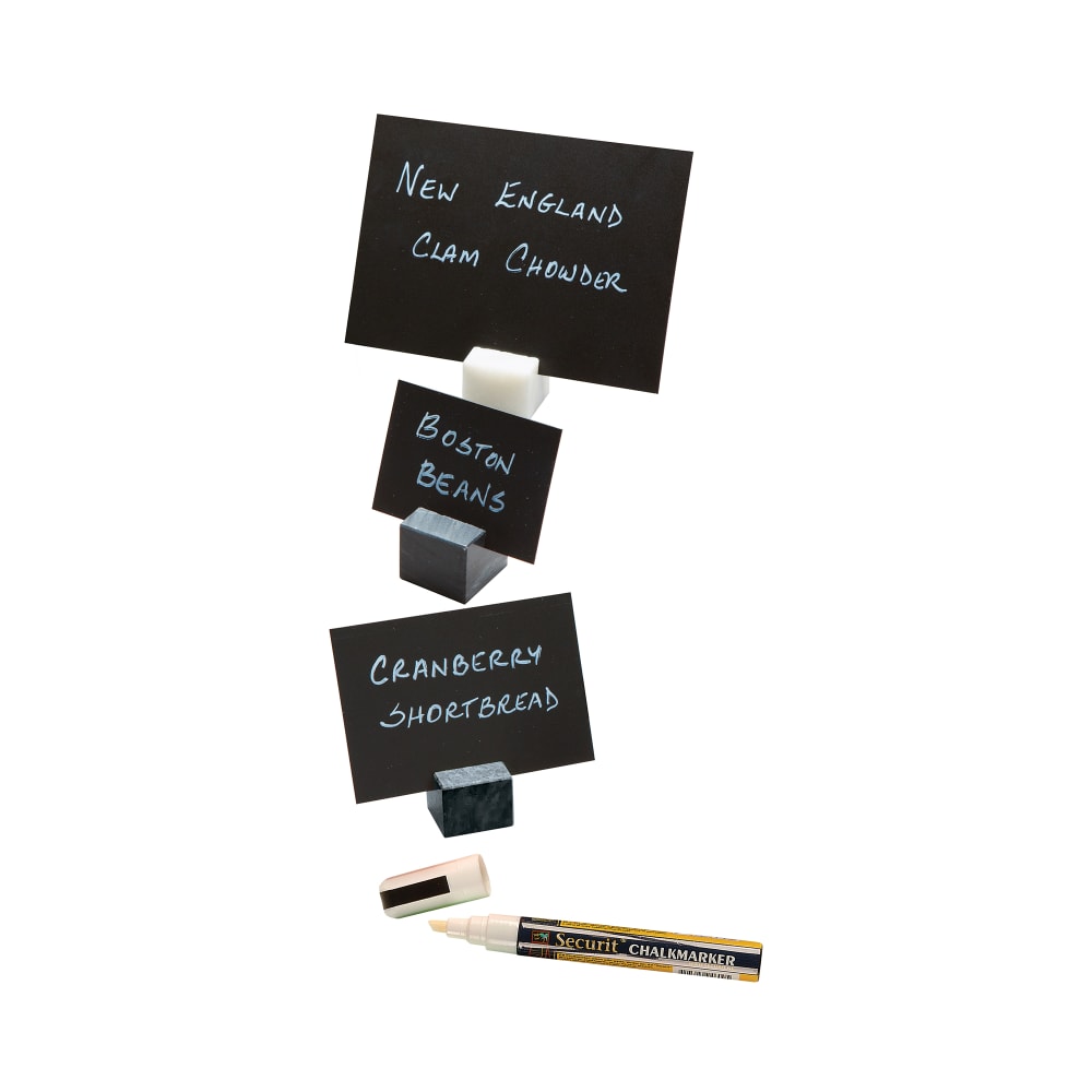 166-TAGA7WT Mini Chalk Card w/ Chalk Marker, 4x3"