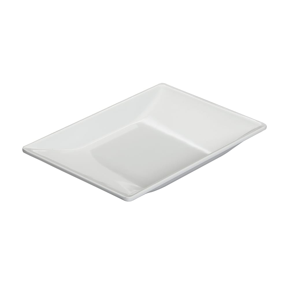 166-TRPZ12 12 1/2" x 8 1/4" Trapezoid Serving Platter - Melamine, White