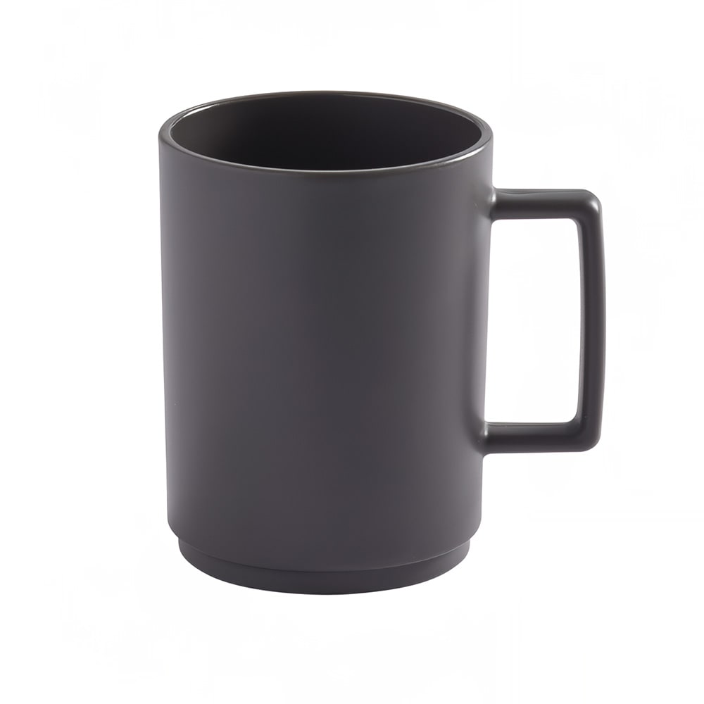166-UM12GE 12 oz Melamine Mug, 3 1/8" Diameter 4 1/8" Height, Tritan, Graphite