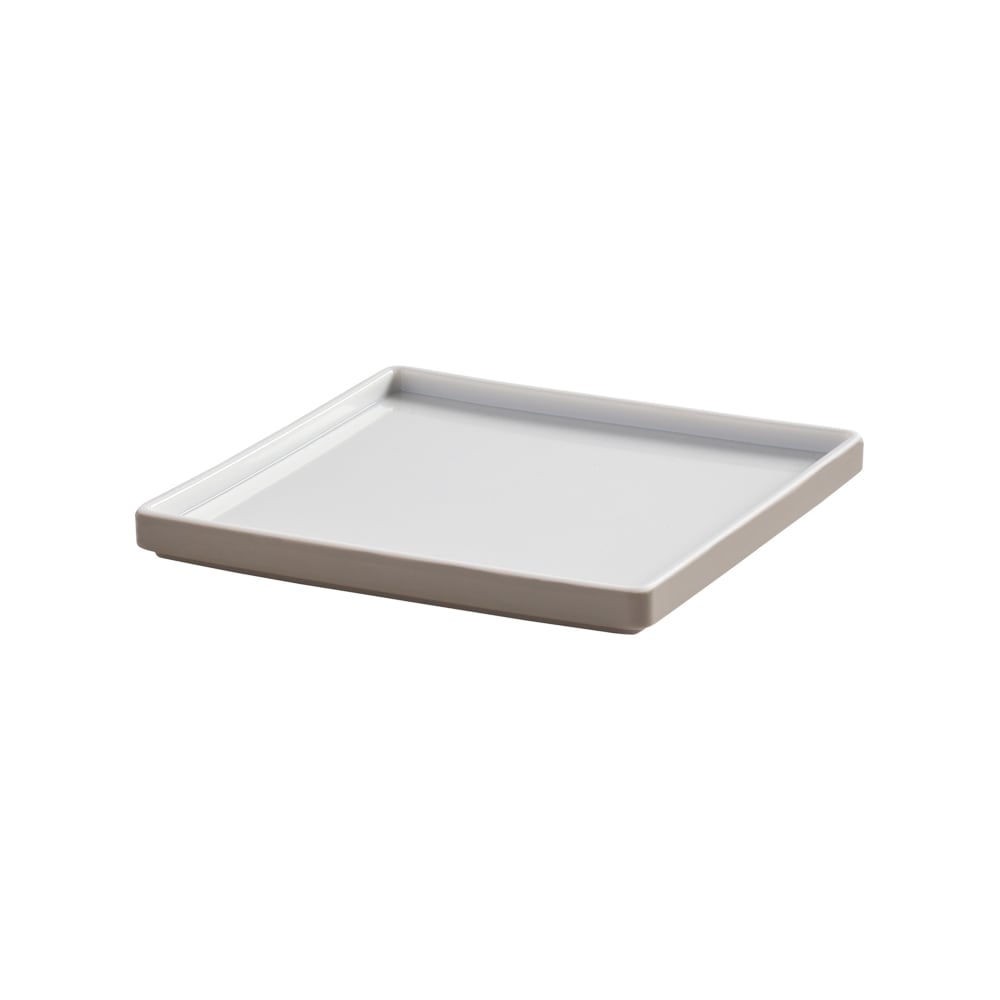 166-UPS6MO 6" Square Melamine Plate, Mocha