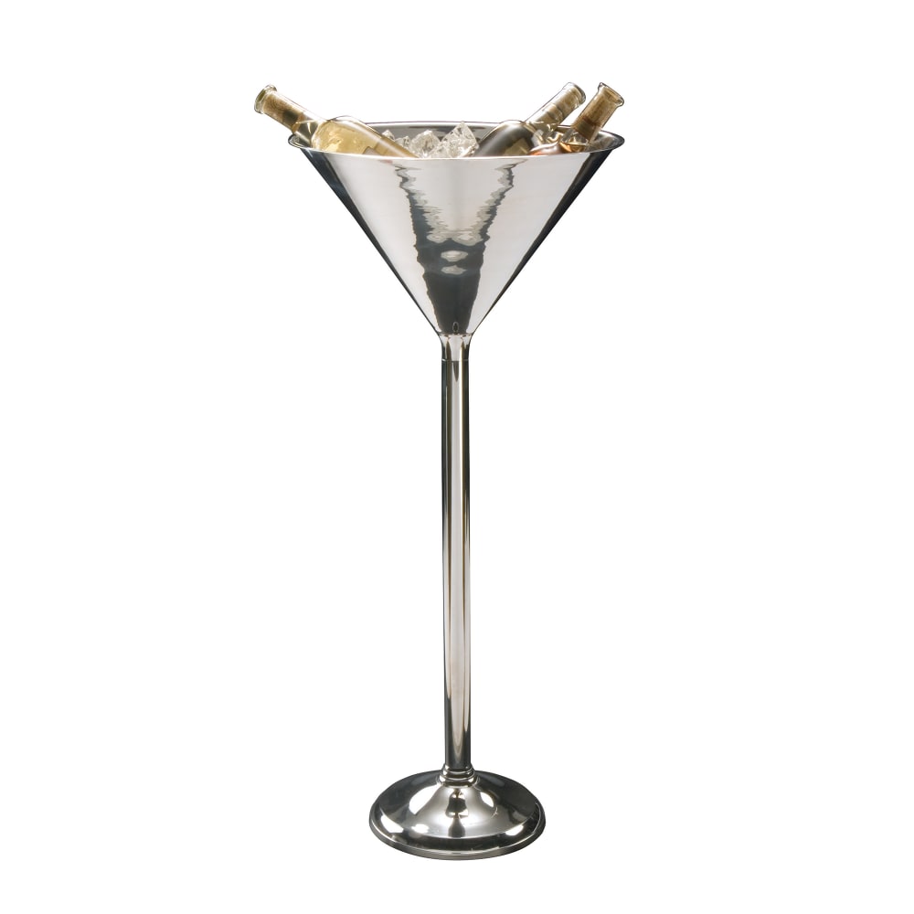 166-WBSM42 31 1/2" Martini Shaped Wine Stand, Stainless Steel