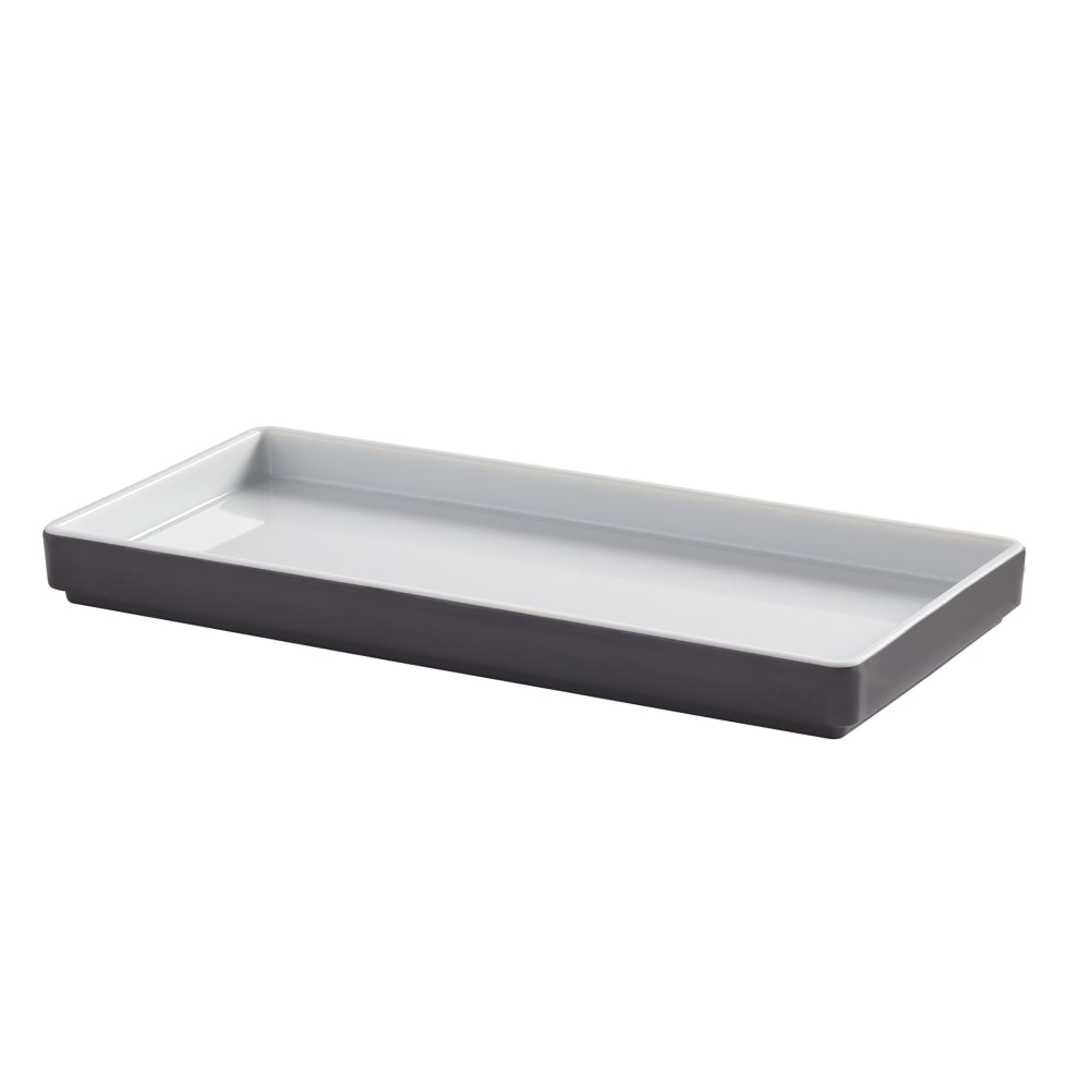 166-UPLS10GE 10" x 4 3/4" Rectangular Platter - Melamine, Graphite