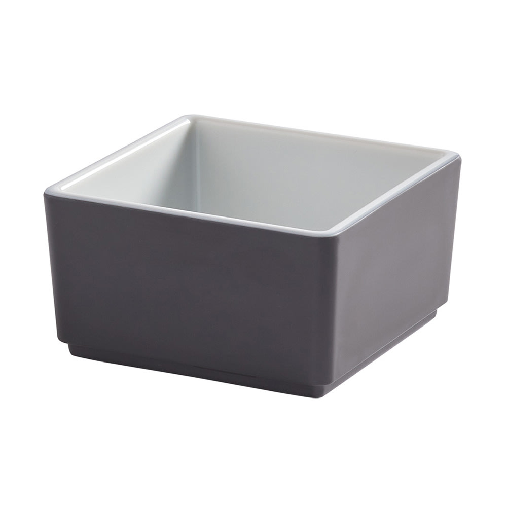 166-UBS10GE 10 oz Square Bowl, 3 5/8" x 3 5/8", Melamine, Graphite