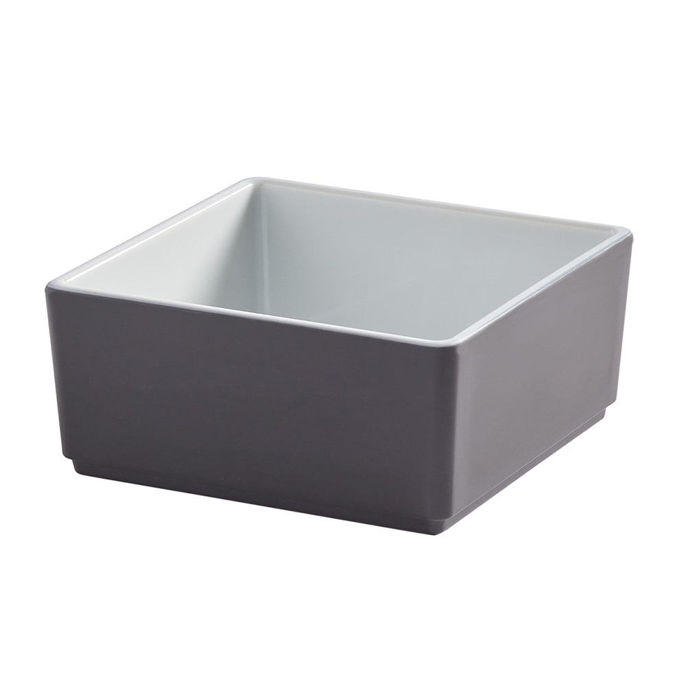 166-UBS16GE 16 oz Square Bowl, 4 1/2" x 4 1/2", Melamine, Graphite