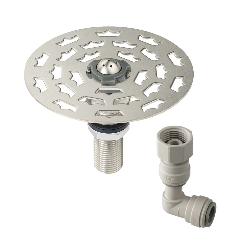 381-16144 4 1/2" Glass Rinser for Underbar Equipment w/ Perforated Grid, Stainless Steel