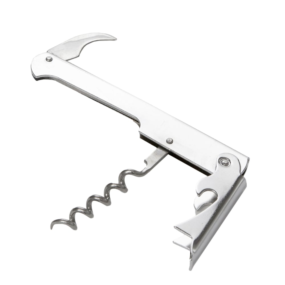 166-WCS867 Waiter's Corkscrew w/ Foil Cutter & Bottle Cap Opener, Stainless