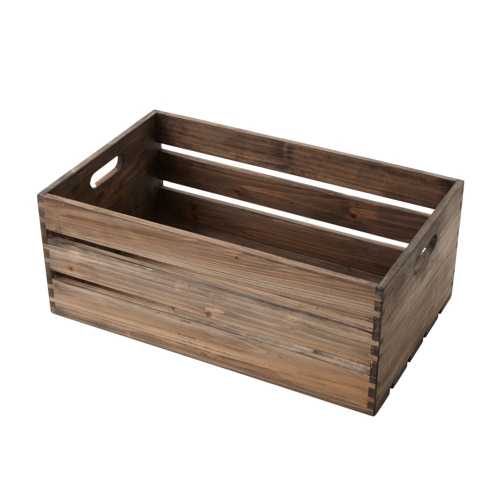 American Metalcraft WTV20 Rectangular Bread Basket Crate, Wood