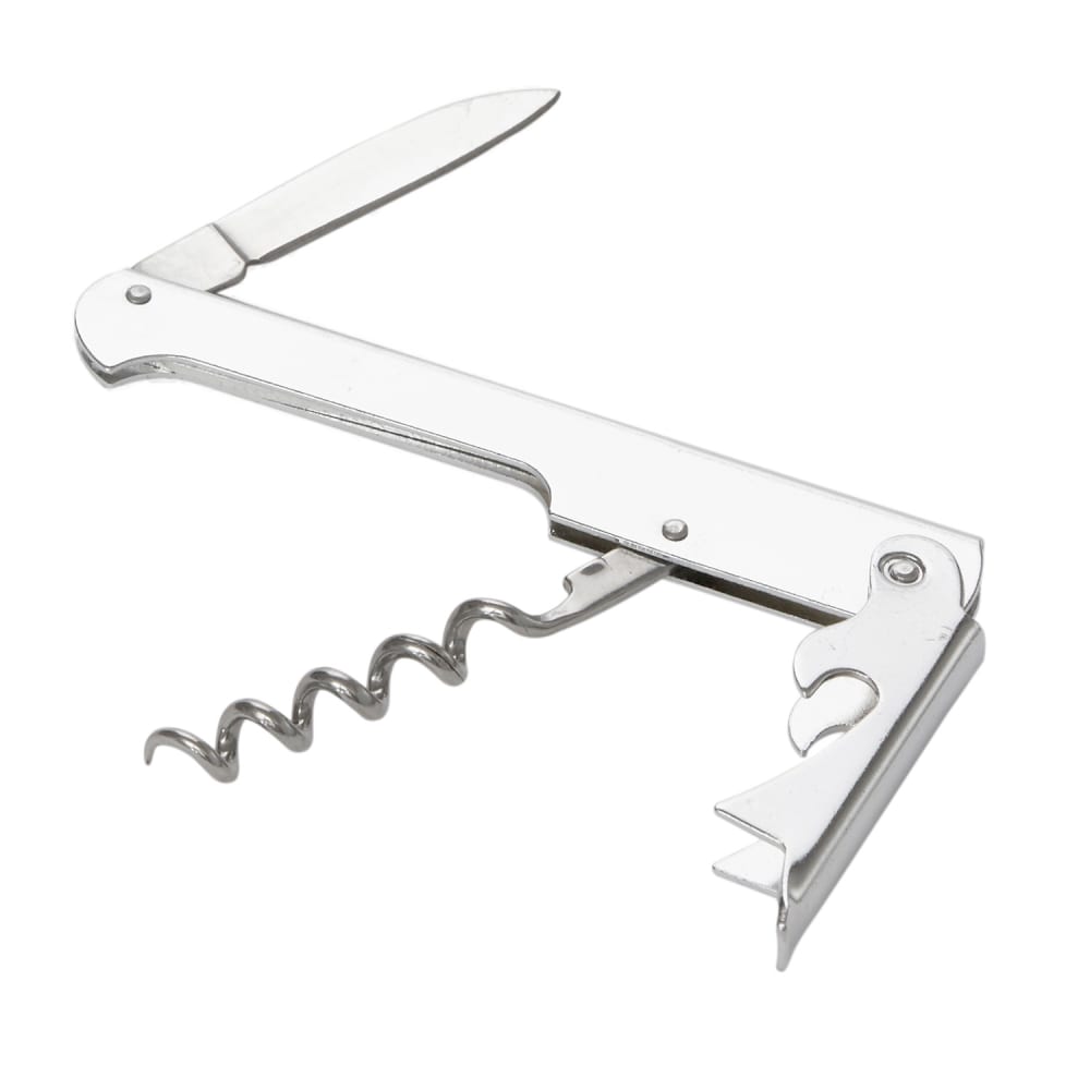 166-WCS871 Waiter's Corkscrew w/ Foil Cutter & Bottle Cap Opener, Stainless