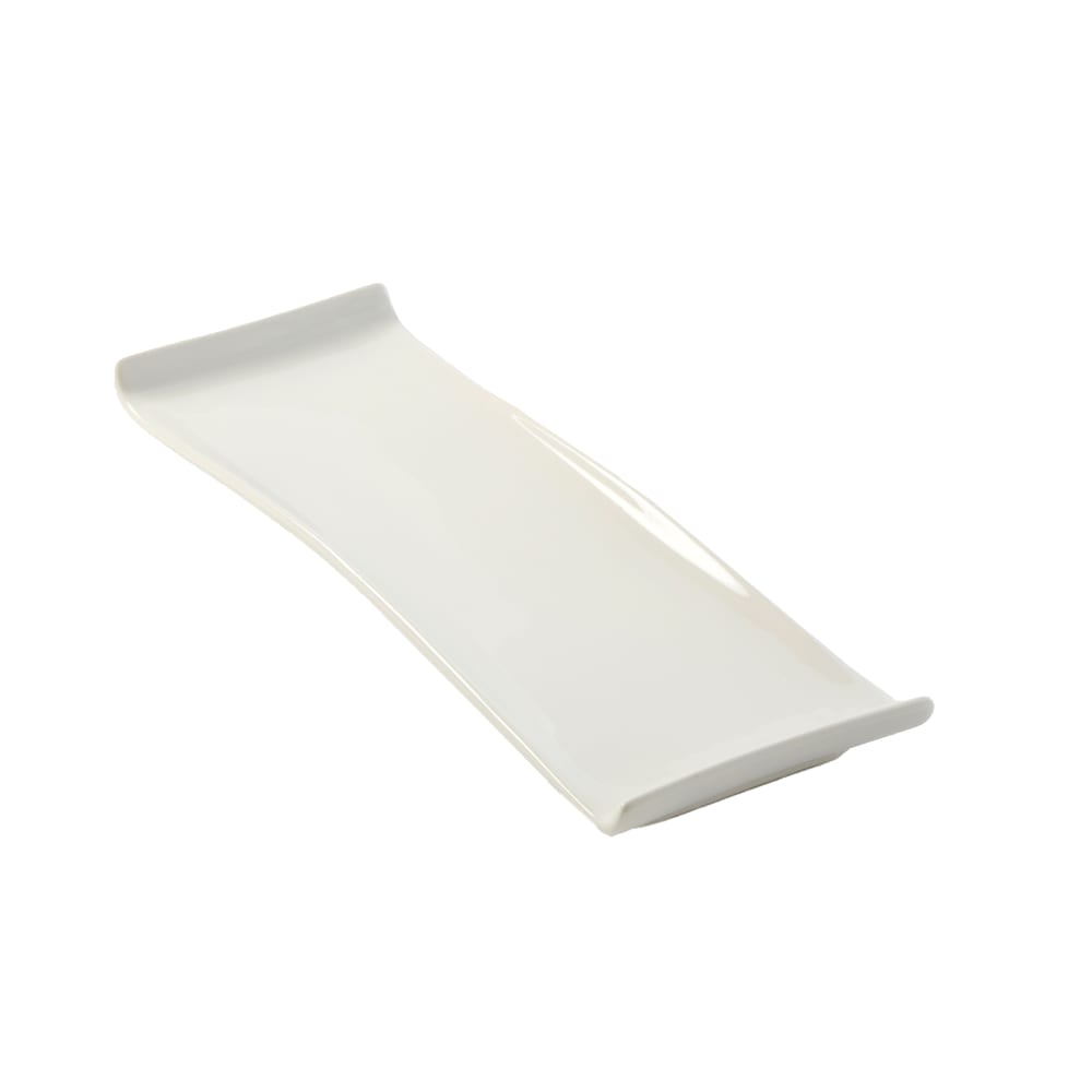 166-WLD13 Rectangular Platter w/ Curved Ends, 13 1/2" x 4 1/2", White/Porcelain