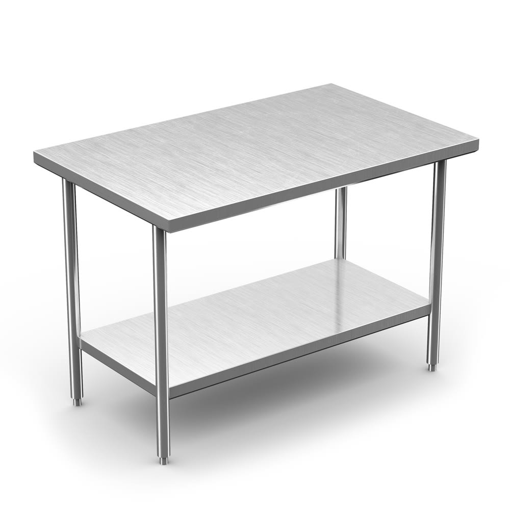 145-DTS3072 72" 16 ga Work Table w/ Undershelf & 304 Series Stainless Steel Flat Top