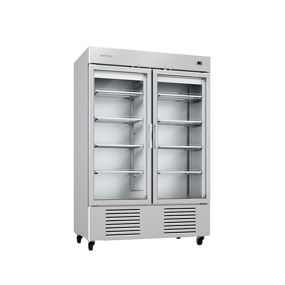 Infrico IRR-AN49BTCR 54 1/2" Two Section Reach In Freezer, (2) Glass Doors, 115v