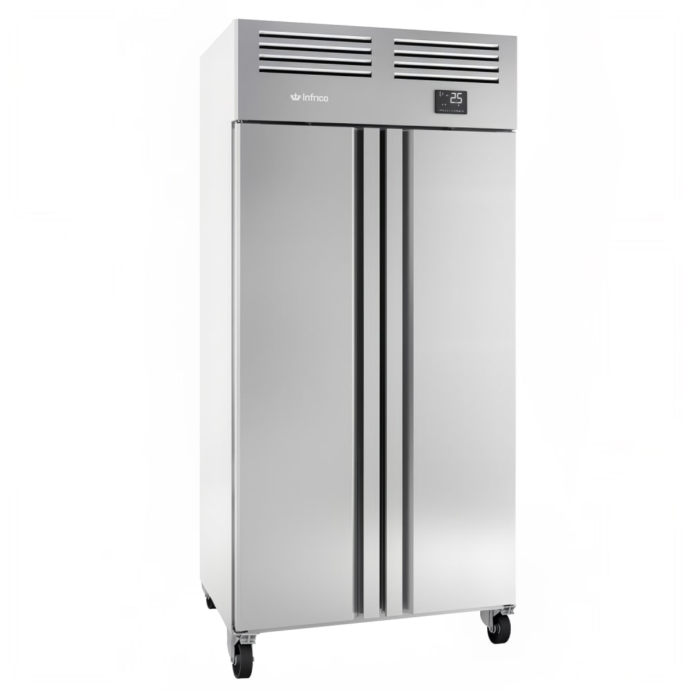 Infrico IRR-AGN602MX 38 3/8" Two Section Commercial Refrigerator Freezer - Solid Doors, Top Compressor, 115v