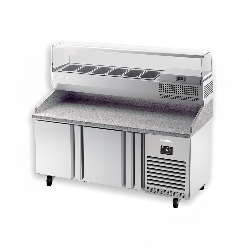 Infrico IRT-MPG1490-COMBO 58 5/8" Pizza Prep Table w/ Refrigerated Base, 115v