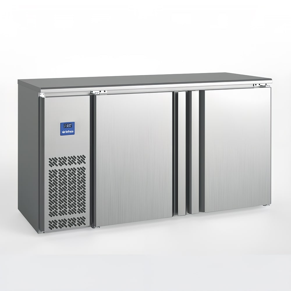 Infrico IMD-ERV60IISD 60 3/4" Bar Refrigerator - 2 Swinging Solid Doors, Stainless, 115v