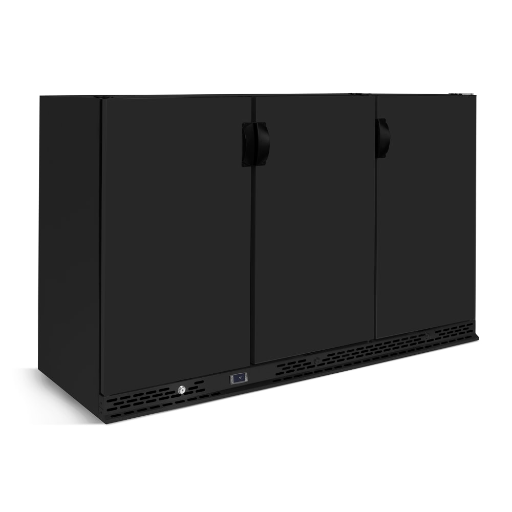 746-IMDERV35SD 53 1/8" Bar Refrigerator - 3 Swinging Solid Doors, Black, 115v