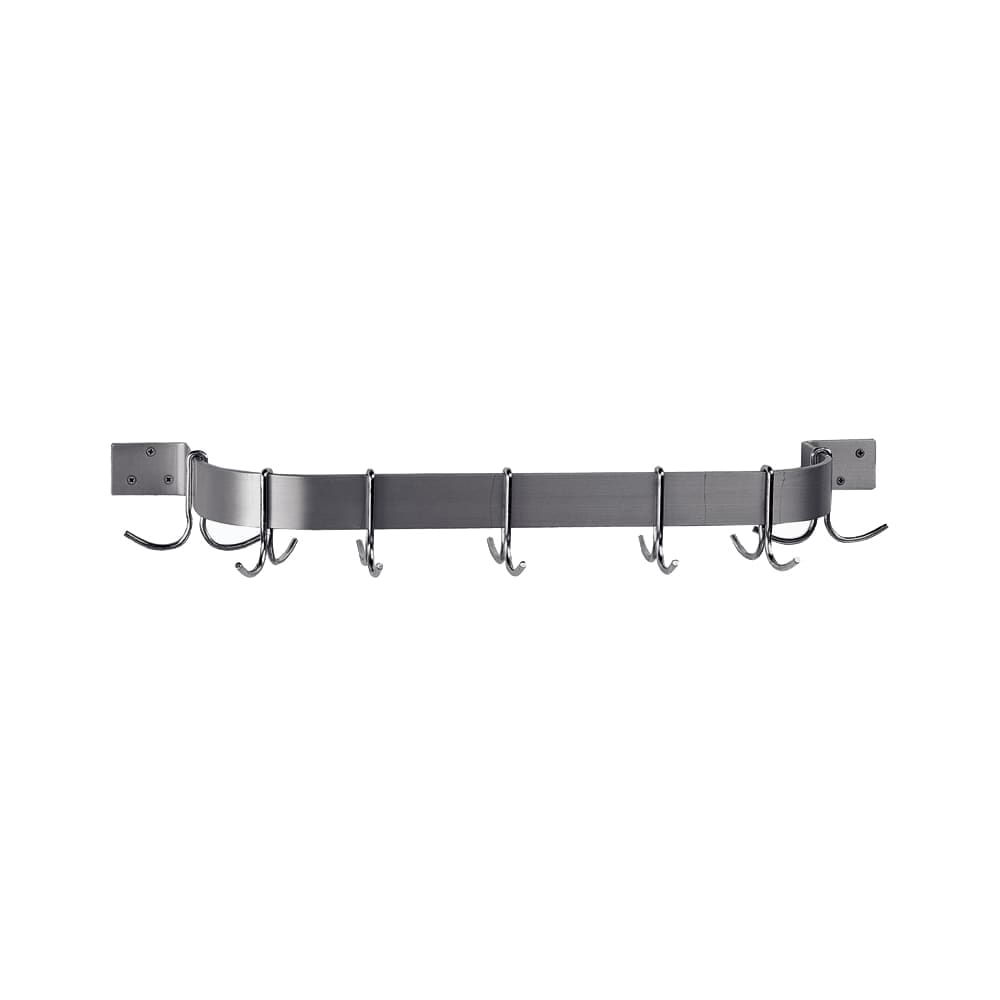 009-ALW48 48" Wall-Mount Pot Rack w/ (9) Double Hooks, Aluminum