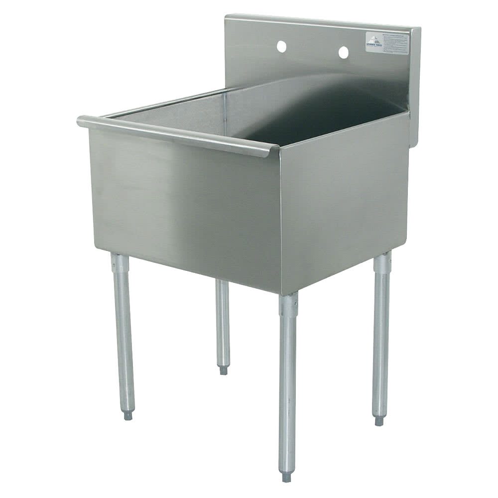 009-41242X 24" 1 Compartment Sink w/ 24"L x 21"W Bowl, 14" Deep