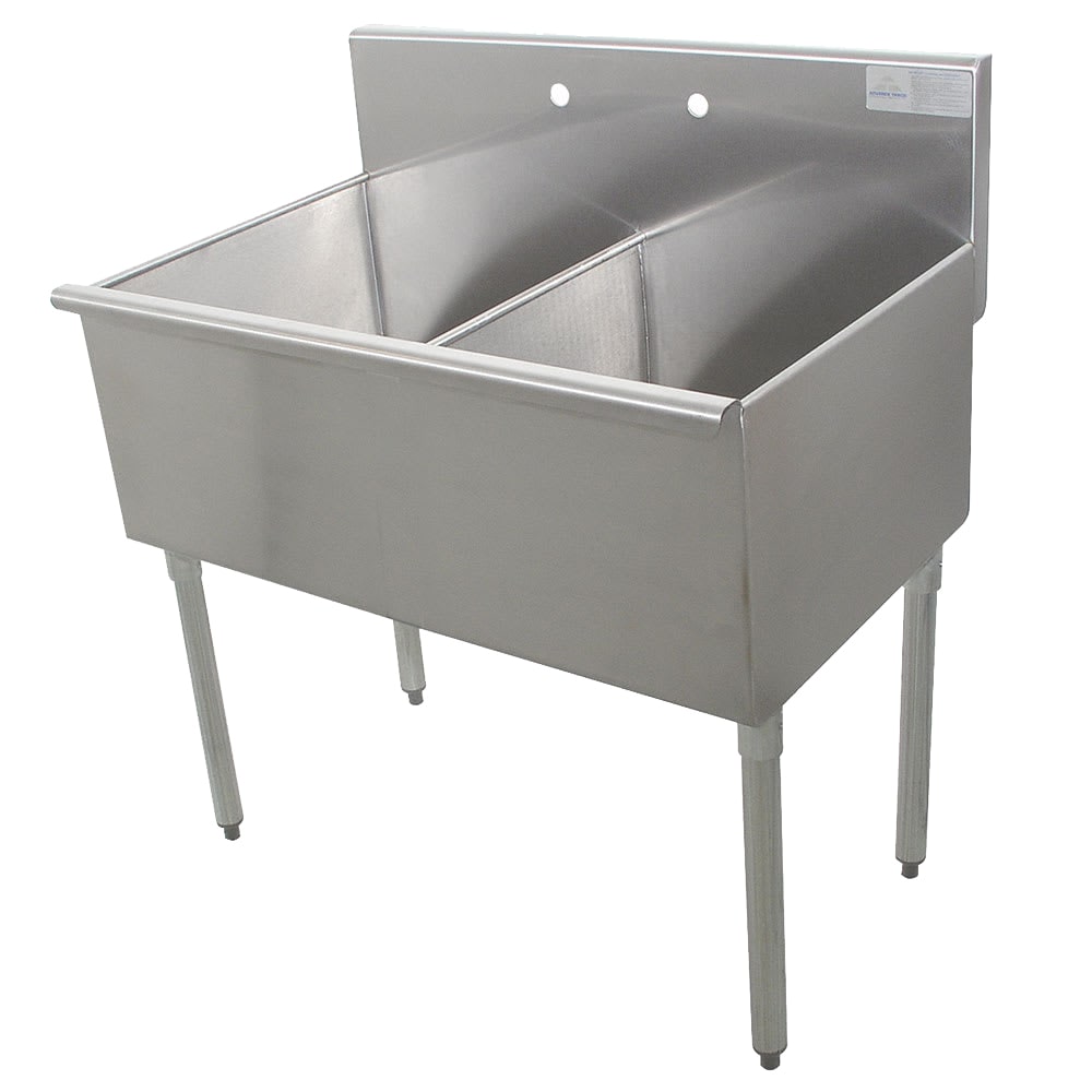 009-442482X 48" 2 Compartment Sink w/ 24"L x 24"W Bowl, 13" Deep