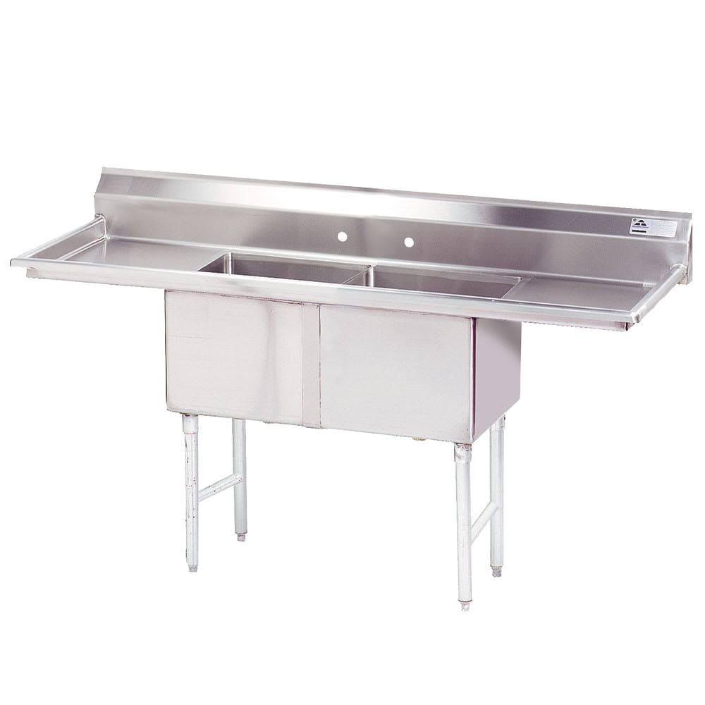 009-FC2181824RLX 84" 2 Compartment Sink w/ 18"L x 18"W Bowl, 14" Deep