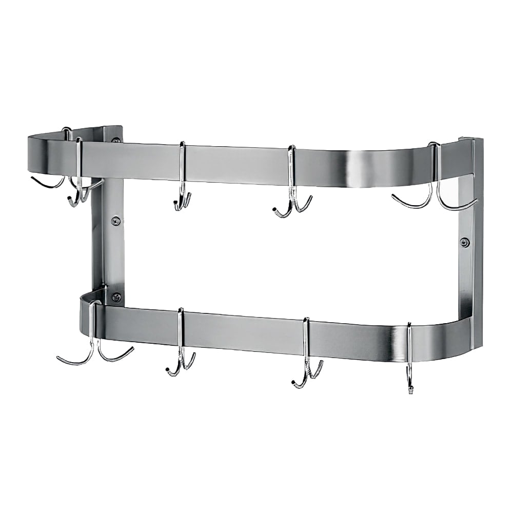 009-SW36ECX 36" Wall-Mount Pot Rack w/ (12) Double Hooks, Stainless Steel