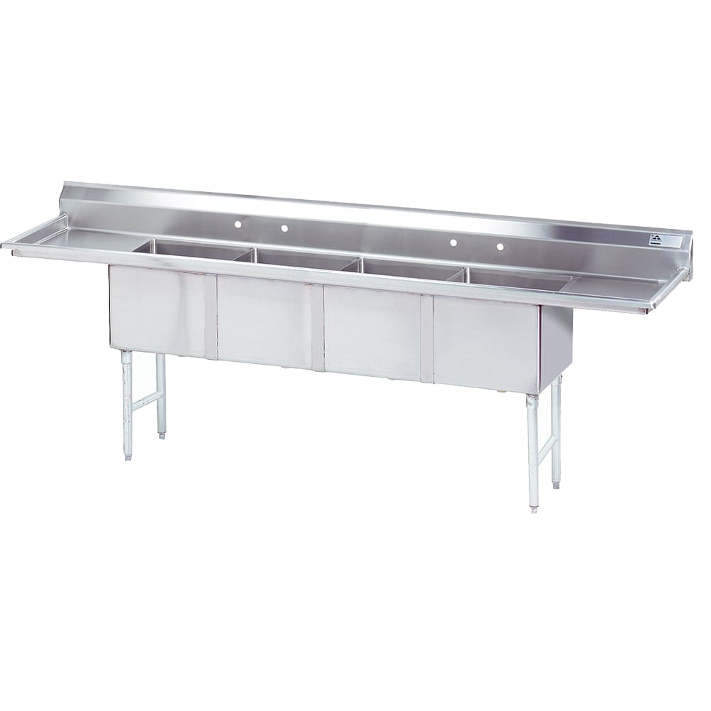 009-FC4182418RL 108" 4 Compartment Sink w/ 18"L x 24"W Bowl, 14" Deep