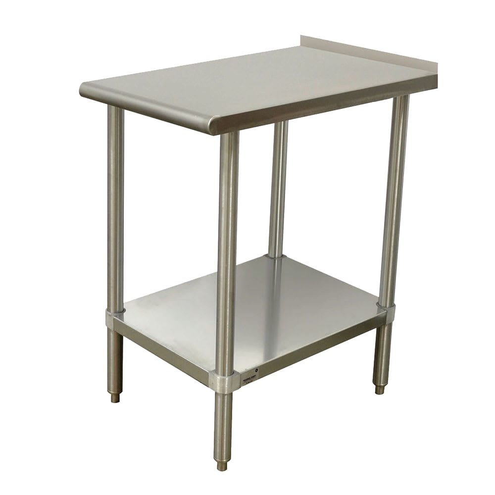009-TFMSU180 Equipment Filler Table - 18x30", Undershelf, 1 1/2" Turn Up In Rear, Stain...