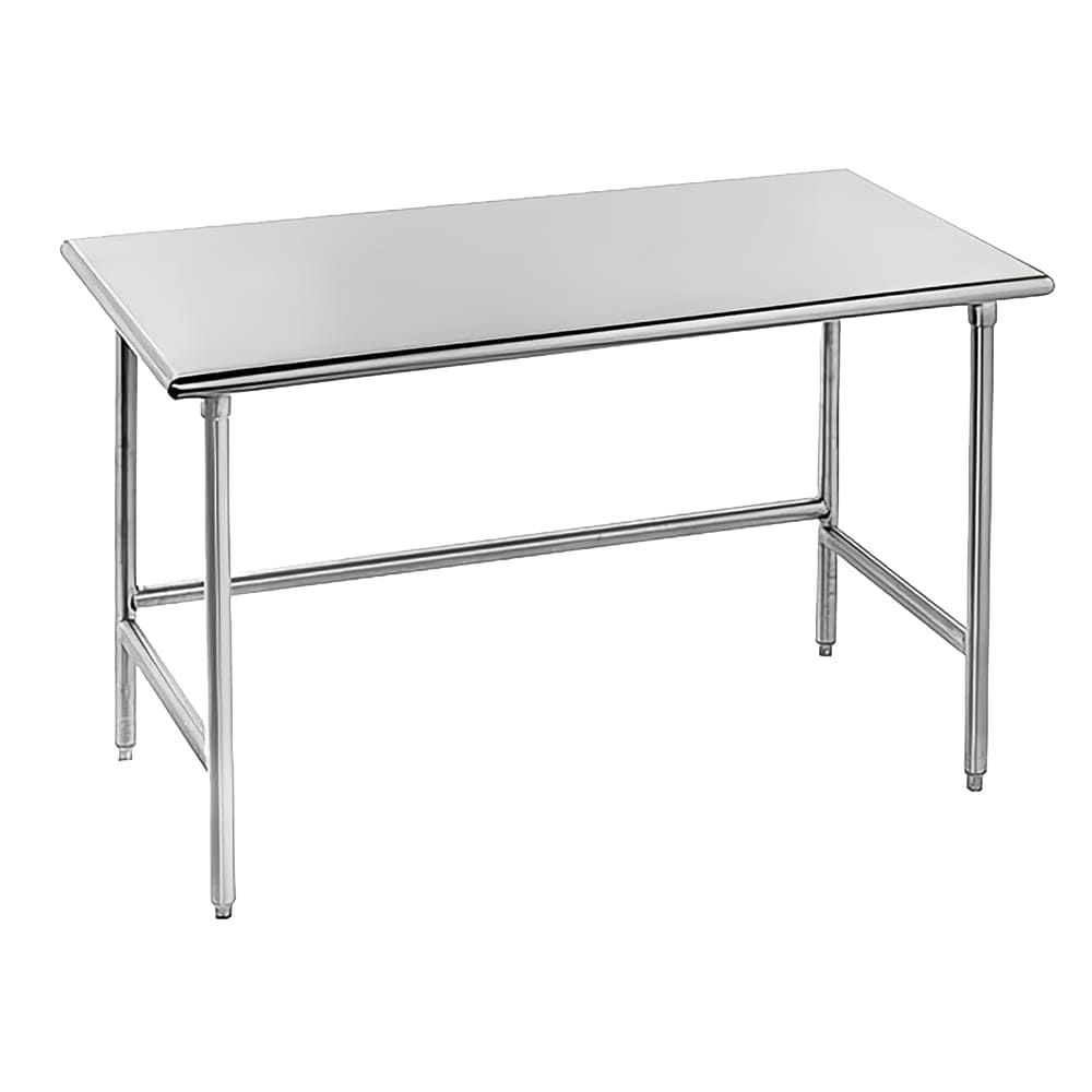 009-TMG300 30" 16 ga Work Table w/ Open Base & 304 Series Stainless Flat Top
